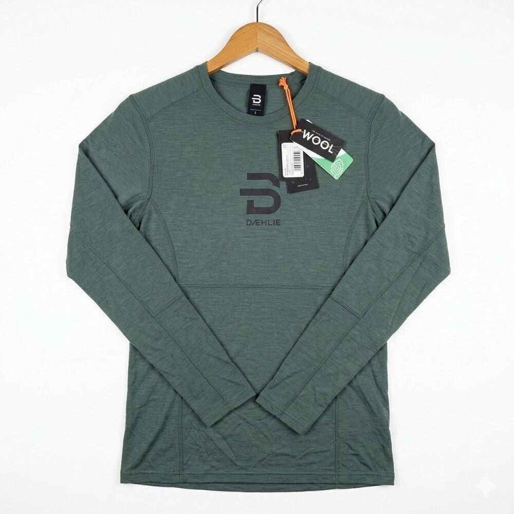 Bjorn Daehlie Active Wool Long Sleeve Mens Small Dark Forest Merino Lyocell NWT